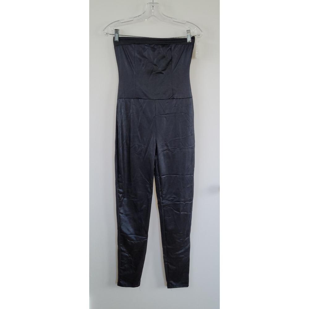 Sexy Women Black Stretch Dressy Strapless Jumpsuit‎ Romper Small LB1215